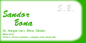 sandor bona business card